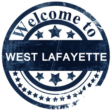 West Lafayette Stamp On White Background