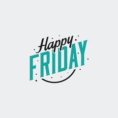 Happy friday text style. vector illustration