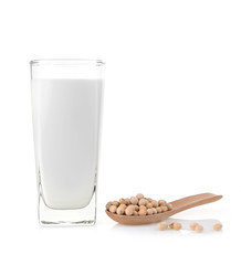 Soy milk isolated on white