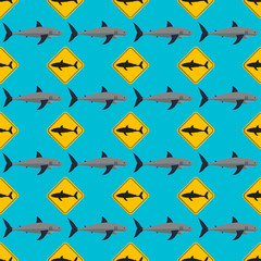 Vector shark seamless pattern.