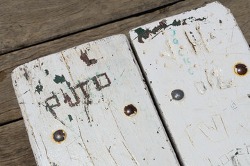 Vandalism on pier seat - 133356336