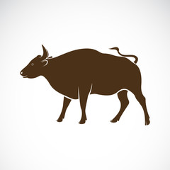 Vector of a bull on a white background. Wild Animals