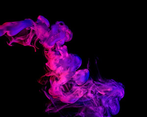 Abstract smoke Weipa. Personal vaporizers fragrant steam. The concept of alternative non-nicotine smoking. Purple pink smoke on a black background. E-cigarette. Evaporator. Taking Close-up. Vaping.