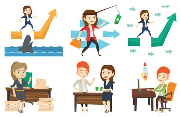 Vector set of business characters.