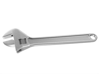 Adjustable spanner on white background. 3D image