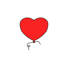 Balloon like heart and love solid icon, valentine's day, vector graphics, a colorful  linear pattern on a white background, eps 10.