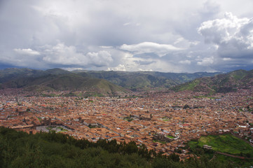 Fototapeta na wymiar Panoramic view of the city of Cusco, Peru