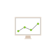 Market monitoring solid icon, computer analysis, vector graphics, a colorful linear pattern on a white background, eps 10.