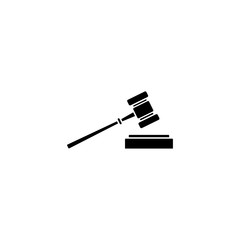 Judge gavel solid icon, auction hammer sign, vector graphics, a filled pattern on a white background, eps 10.
