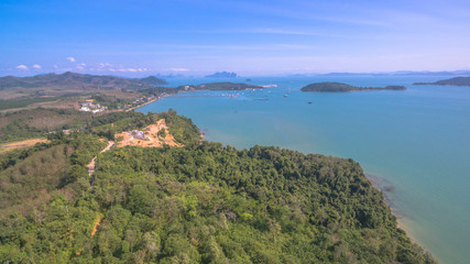 Obraz premium aerial photography at Ao Po the gateway to spectacular Phang Nga bay could no be more perfectly located