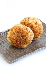 Grilled Rice Balls on White Background