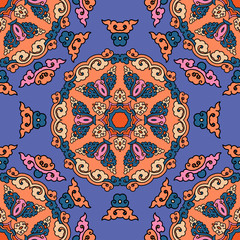 Seamless pattern ethnic style. Vintage decorative texture. Indian, arabic motive.
