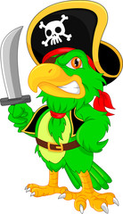 Naklejka premium pirate parrot cartoon
