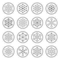 Set of abstract connections vector icon. Communication. Designed for web.