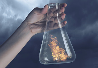 Science research and test . Mixed media