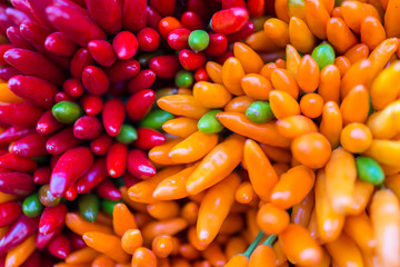 Red hot chilly pepers closeup background