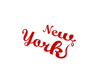 New York, curly, handwriting