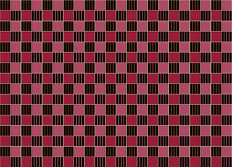 和の背景模様　格子　赤