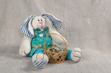 Easter card with bunny and eggs