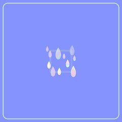 иконка дождя на голубом фоне, векторная иллюстрация