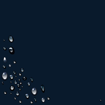 текстура капель воды на синем фоне, векторная иллюстрация