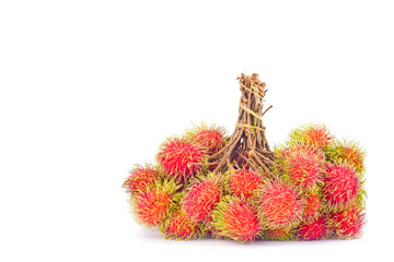 bunches of rambutan sweet delicious on white background healthy rambutan tropical fruit food isolated
