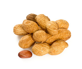 peanuts on white background