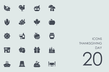 Set of Thanksgiving day icons