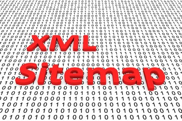 xml sitemap in the form of binary code, 3D illustration
