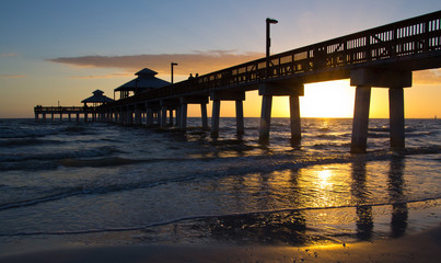 USA, Florida, Sunset am Fort Myers Beach