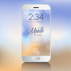 Abstract Bokeh Background for Mobile Theme : Vector Illustration