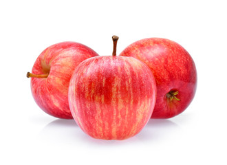 Red Gala apples isolated on white background