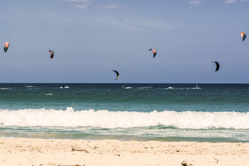 Kite Surfers on Merimbula Main Beach.