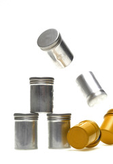 Metal cans, collapse