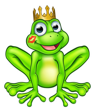 Cartoon Frog Prince Kiss