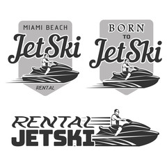 Set of Jet Ski rental, born, logo