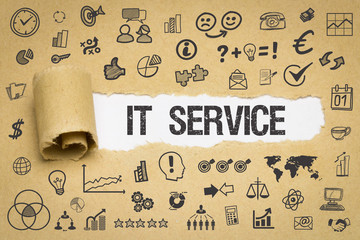 IT Service / Papier mit Symbole
