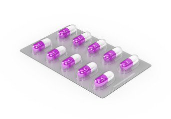 3d rendering of B1 vitamin pills in blister pack