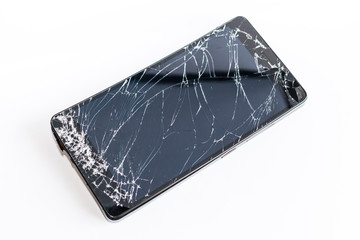 Mobile phone with broken screen