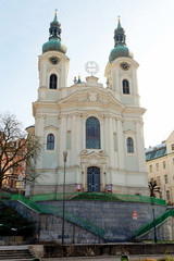Fototapeta premium Karlovy Vary, Czech Republic, winter 2012: Mary Magdalene church