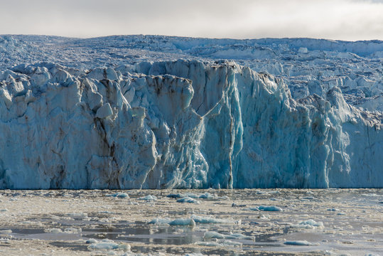 Arctic landscape with glacier in Svalbard, Spitsbergen