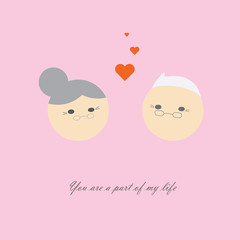 Forever love in old age of man and woman, purity love