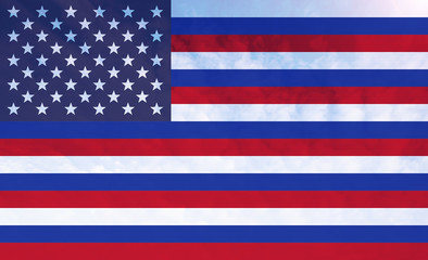 Fototapeta premium Russia and America Combined flag