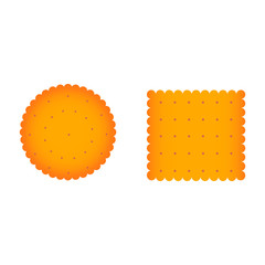 Square and round Biscuit. Vector design
