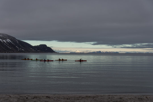 Arctic kayaking in Svalbard, Spitsbergen