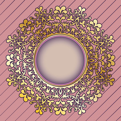 Frame with mandala drawing. Floral motif