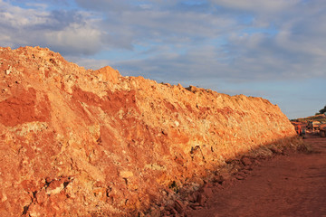 Earth cutting on a road construction site