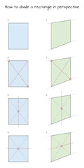 How to divide a rectangle in perspective