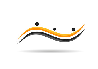 Vector logo for web design shape label line ribbon style