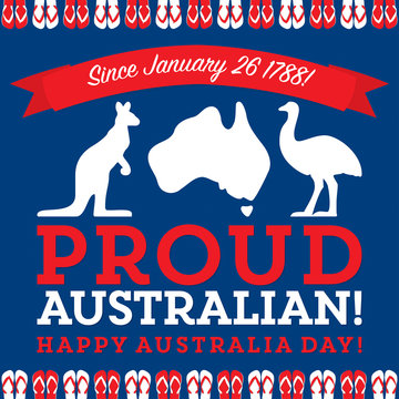 Retro sash Australia Day card in vector format.